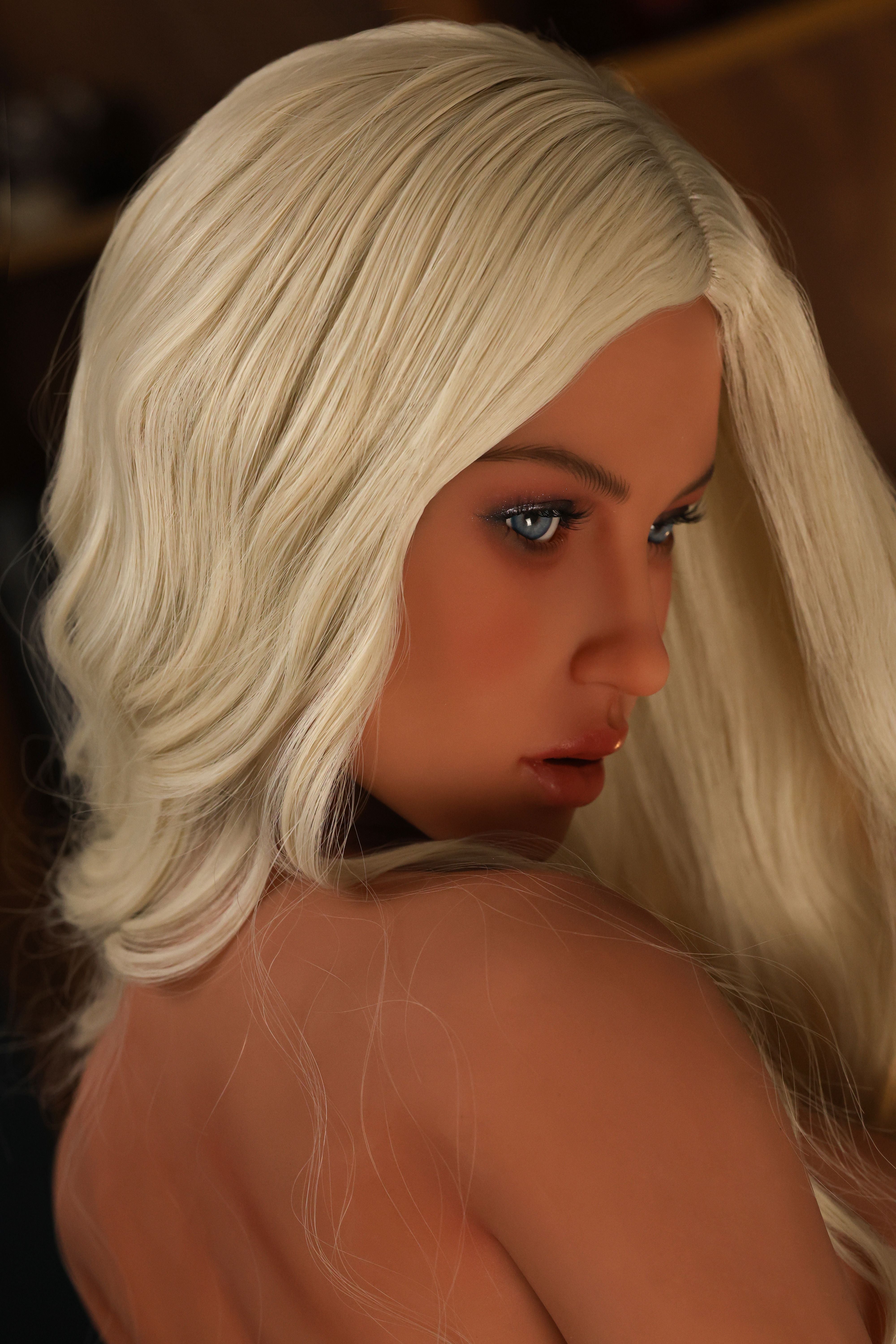 168 standing, Free Gift apricot-colored center-parted curls wig /Big Breasts 90*53*87-ybd sex dolls  [In Stock USA | Fast Shipping