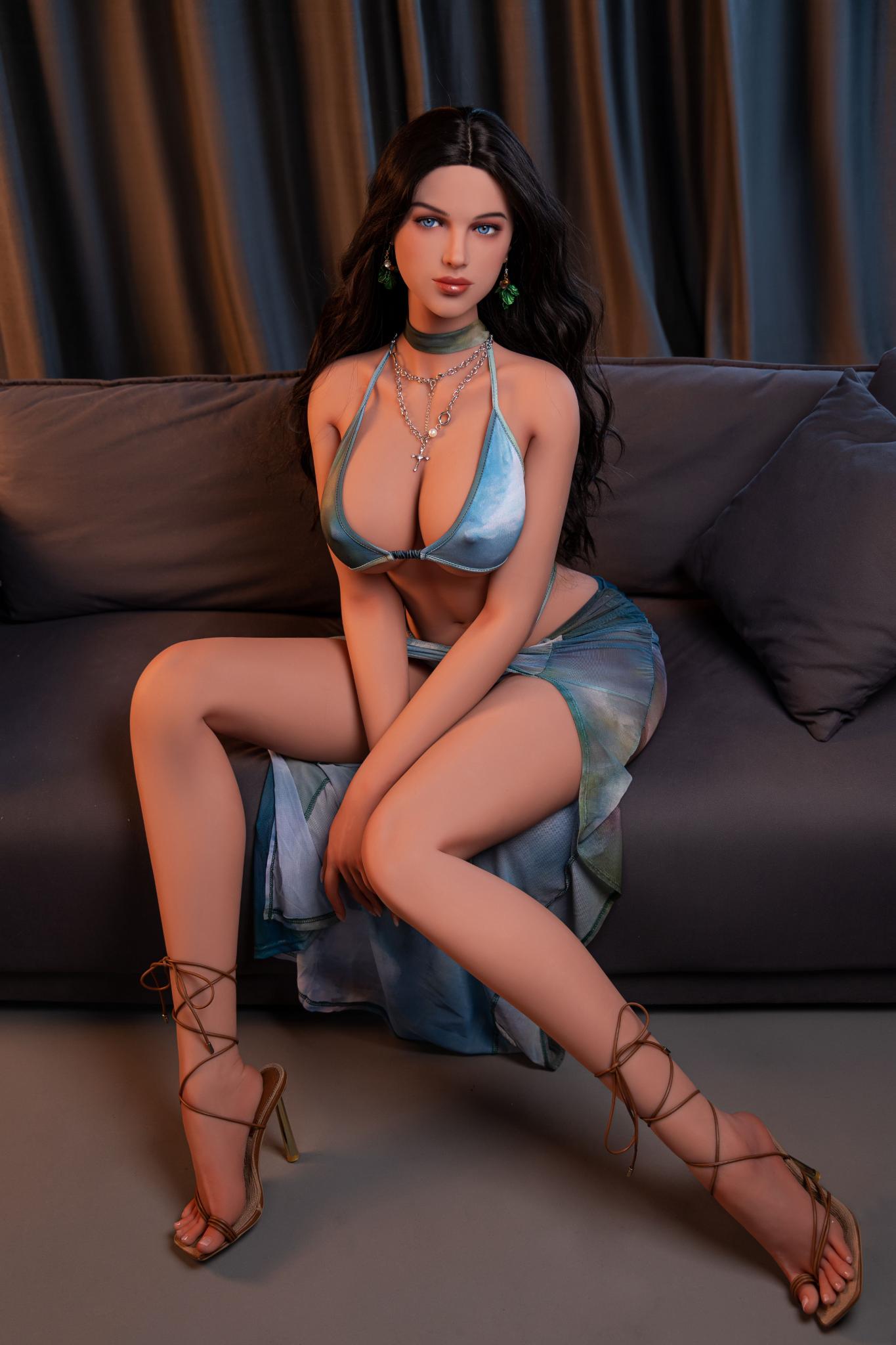 168 standing, Free Almond Medium Curly Wig/ 90*53*87-ybd sex dolls  [In Stock USA | Fast Shipping]